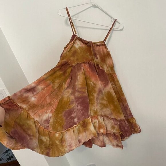 WILD FABLE Mauve Pink Orange Tie Dye Sleeveless Boho Mini Swing Babydoll Dress - Picture 14 of 14